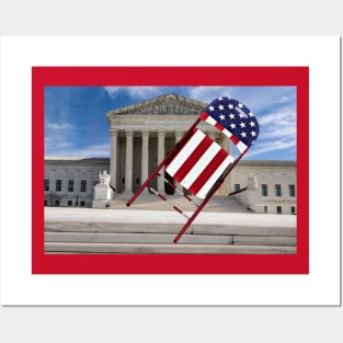 Folding Chair To The Supreme Court - American - Back Posters and Art